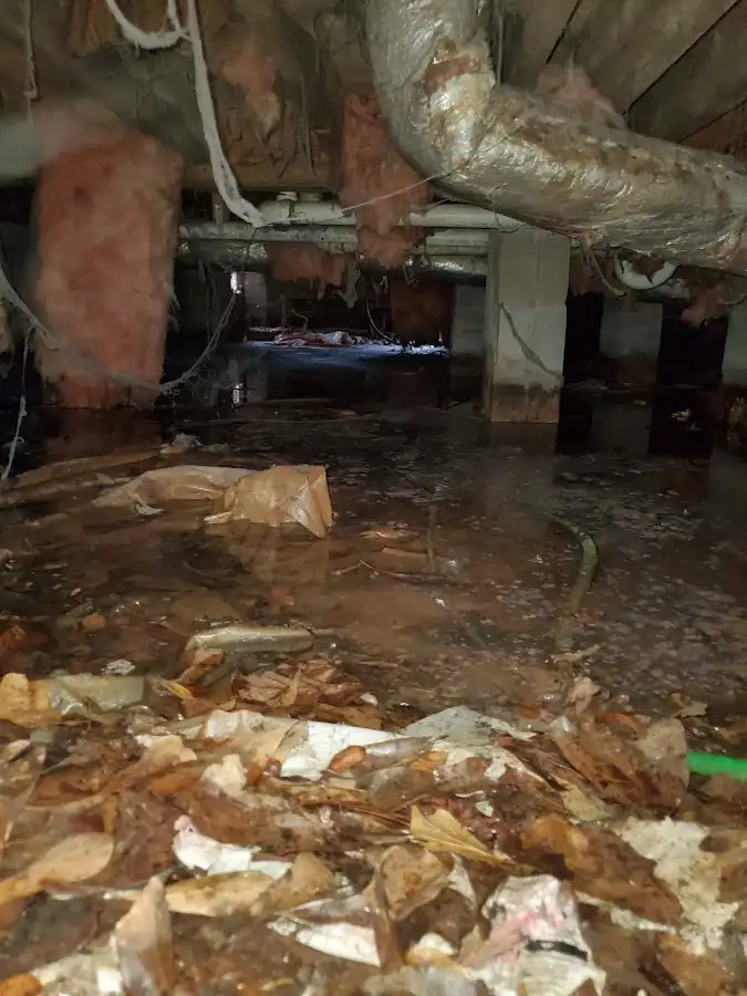 Crawl space flood assessment for Commercial Water Damage Restoration in Worcester