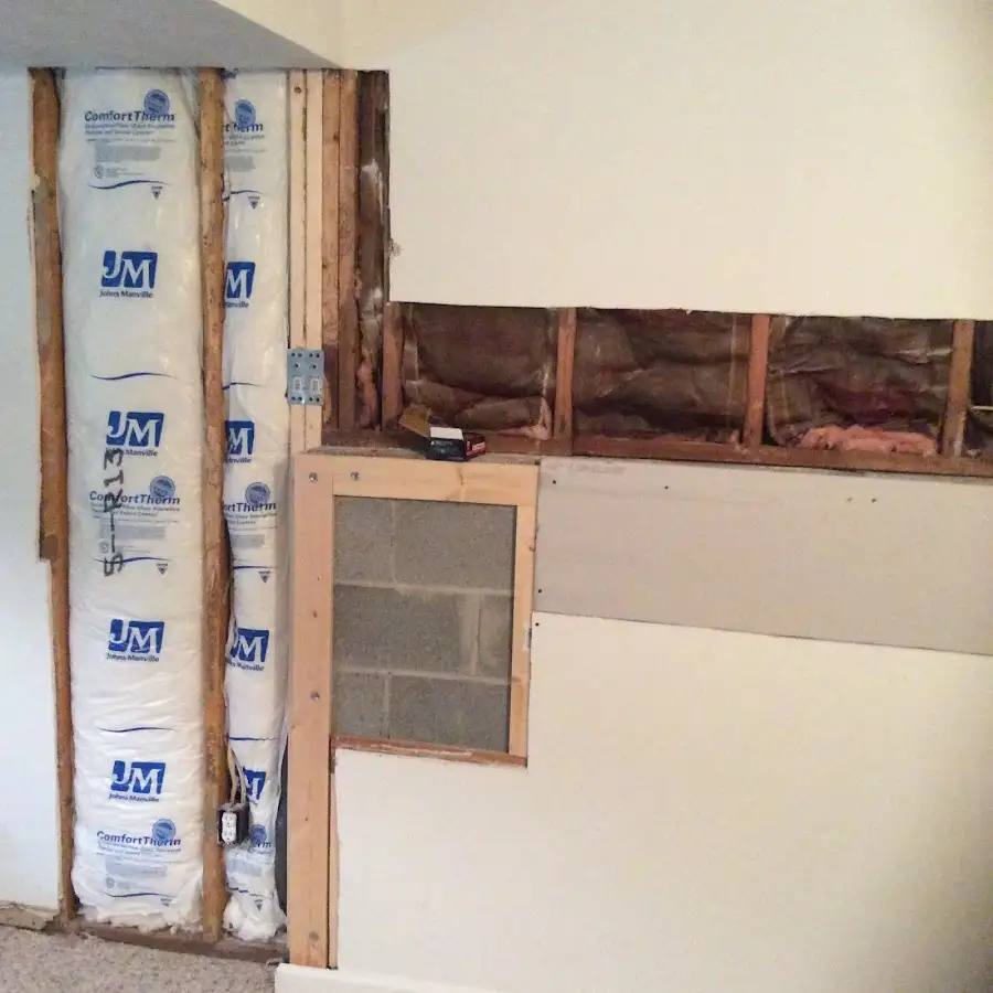 Wall insulation replacement during Contents Cleaning & Restoration in Worcester